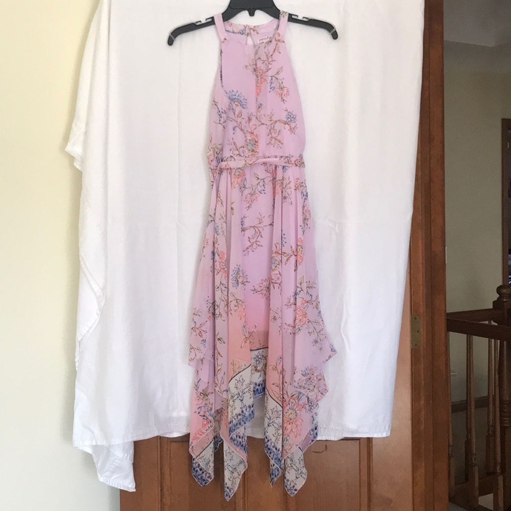 Girls Handkerchief Hem Halter Dress